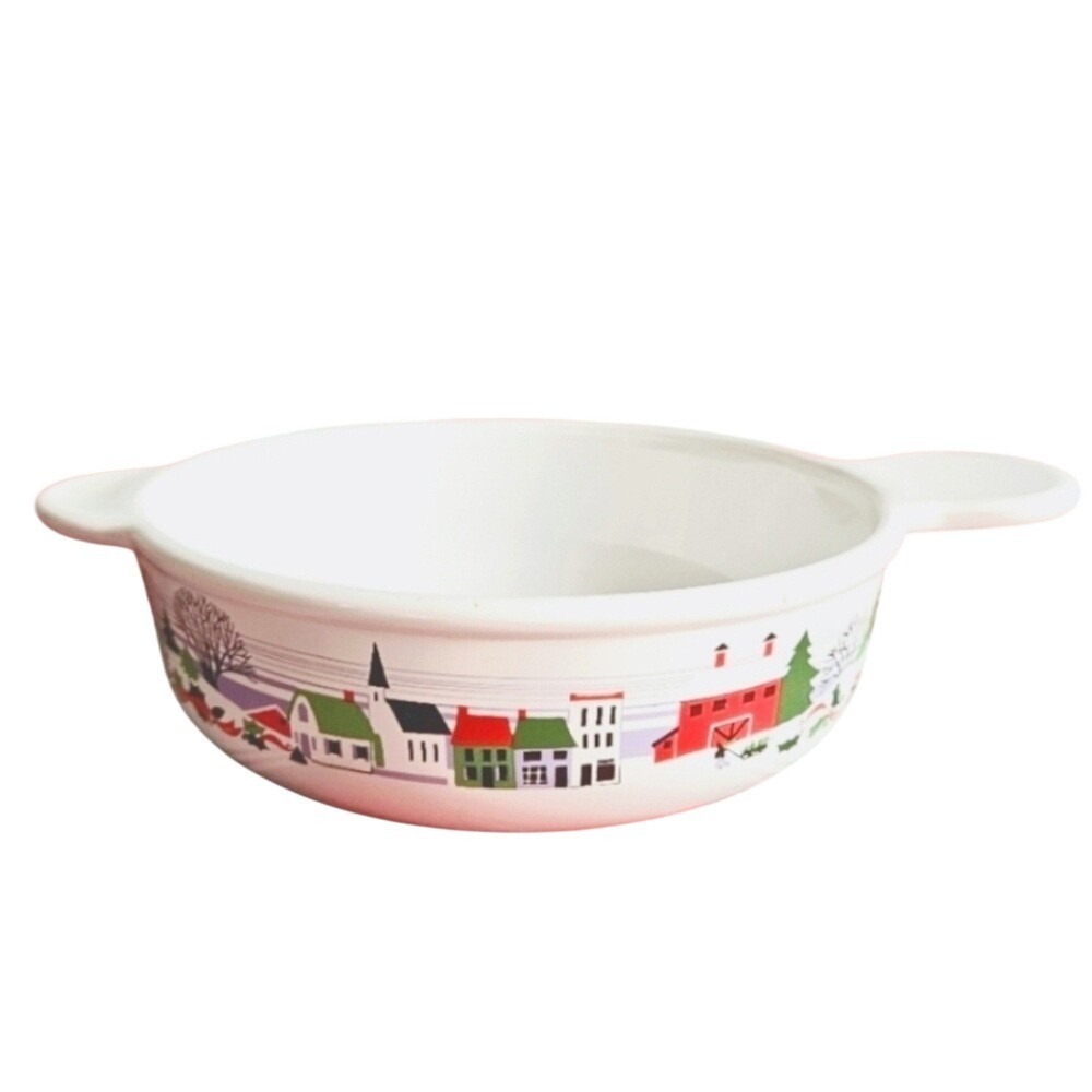 Corningware Vintage Christmas Baking Dish Sleigh Winter Rare P-240-B
